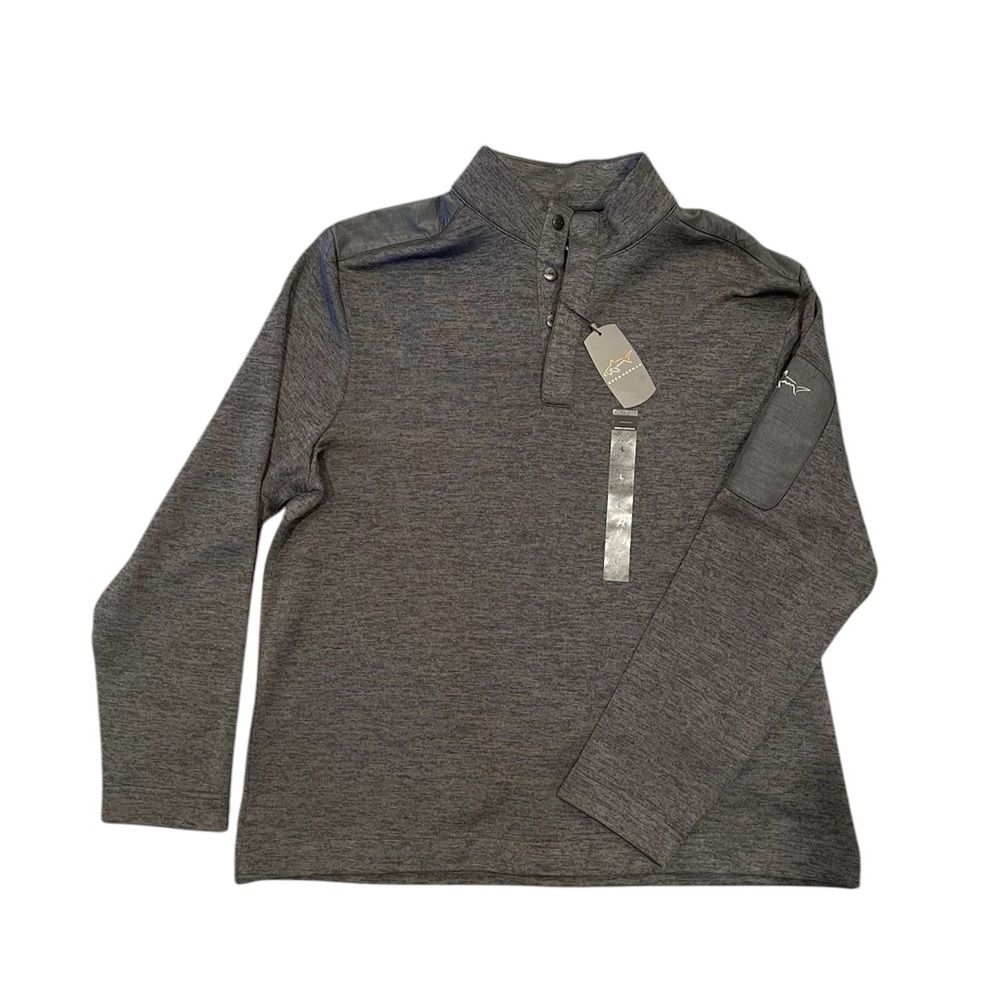 Greg Norman Collection Gray Performance Jacket with Quarter-Zip
